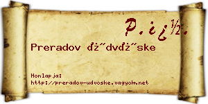 Preradov Üdvöske névjegykártya